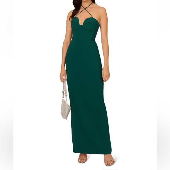 BRAND NEW MAXI DRESS Green Ivy Bustier Gown size 8 Women’s Bloomingdale’s medium - Picture 5 of 10